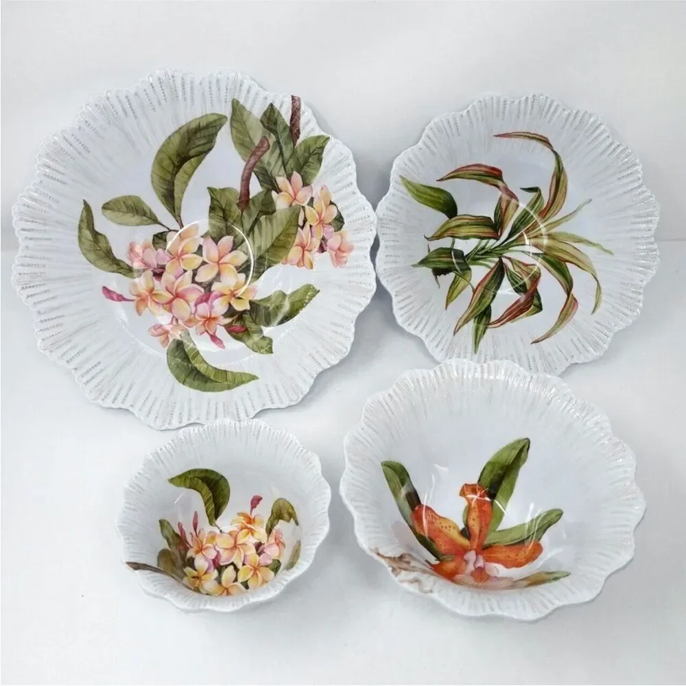 Cupcakes & Cashmere Set of Four Botanical Melamine Nesting Bowls!